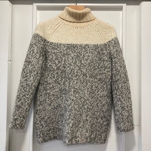 J.Crew Turtleneck Ivory & Grey Wool Blend Sweater Size XXS